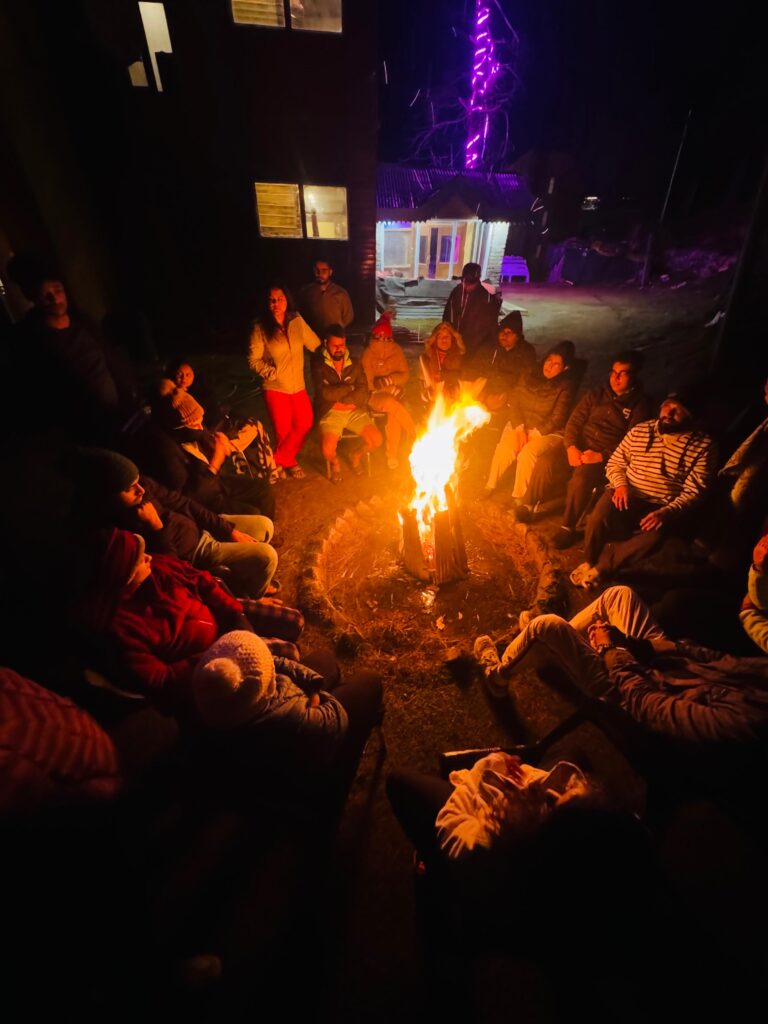 Travovac clients in bonfire in kashmir