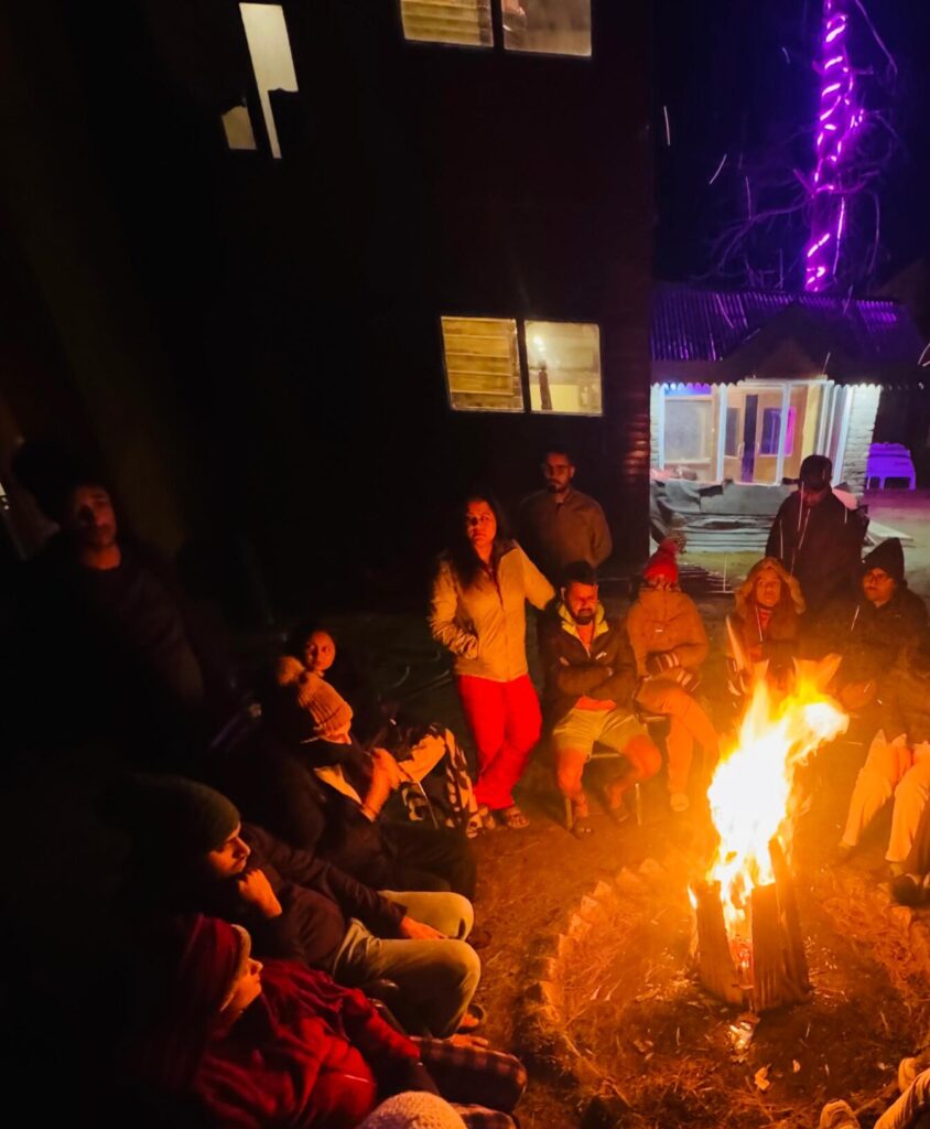 Travovac clients in bonfire in kashmir