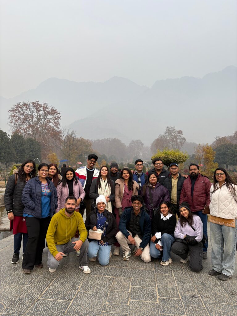 trip captain with the group in Kashmir